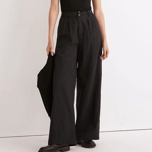 Madewell Petite Harlow Wide Leg Pants Black